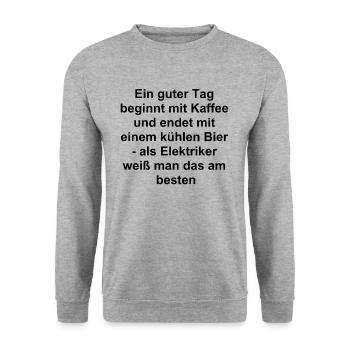 Elektro-Bier-Geschenk für den besten Elektriker - Unisex Pullover - Weißgrau meliert - Vorne - Alina (178cm) & Michal (187cm)
