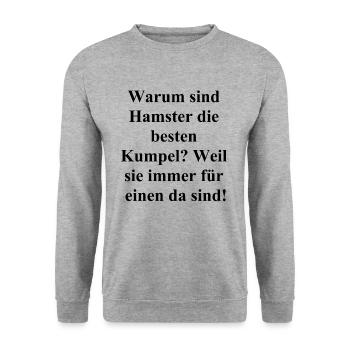 Dankbarkeitsgeschenk für den besten Kumpel - Unisex Pullover - Weißgrau meliert - Vorne - Alina (178cm) & Michal (187cm)