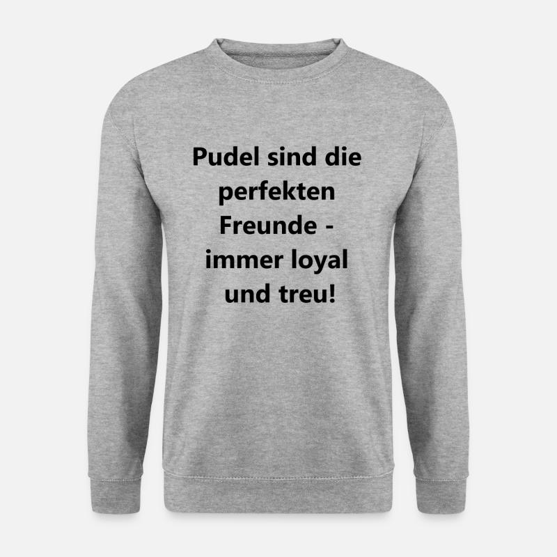 Pudel-Freundschaft - Unisex Pullover - Weißgrau meliert
