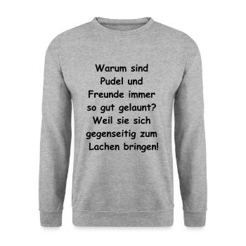 Funny Poodle Friend Gift - Unisex Sweatshirt - salt & pepper - Front - Alina (178cm) & Michal (187cm)