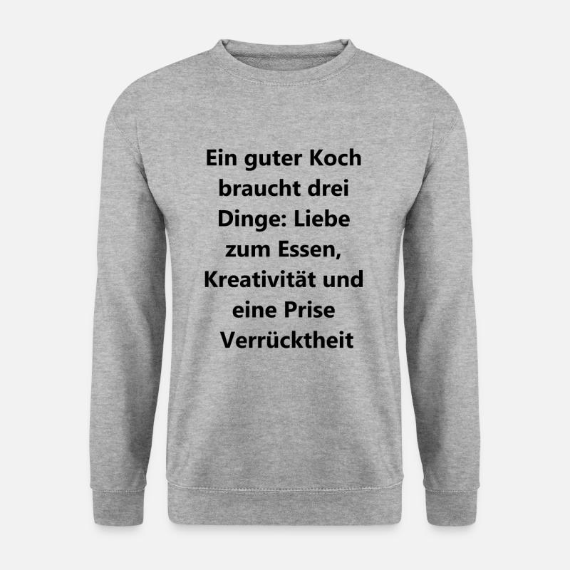 Verrücktes Kochgeschenk - Unisex Pullover - Weißgrau meliert