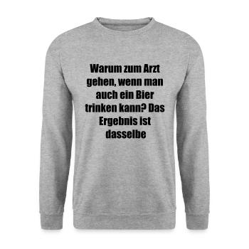 De la bière au lieu de pilules - Sweat-shirt Unisexe - gris chiné - Devant - Alina (178cm) & Michal (187cm)