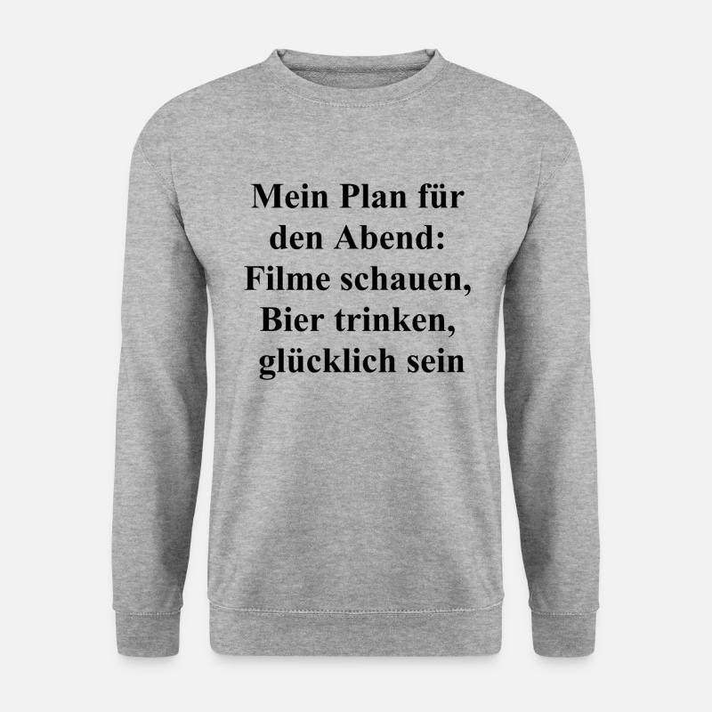 Geschenkidee Filmabend - Unisex Pullover - Weißgrau meliert