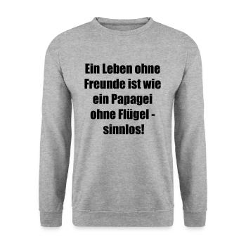Cadeau de perroquet - Sweat-shirt Unisexe - gris chiné - Devant - Alina (178cm) & Michal (187cm)