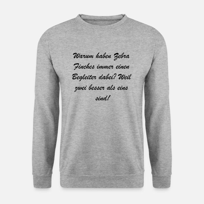 Begleitende Zebra Finches Geschenk - Unisex Pullover - Weißgrau meliert