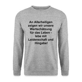 Gift of Gratitude - Unisex Sweatshirt - salt & pepper - Front - Alina (178cm) & Michal (187cm)
