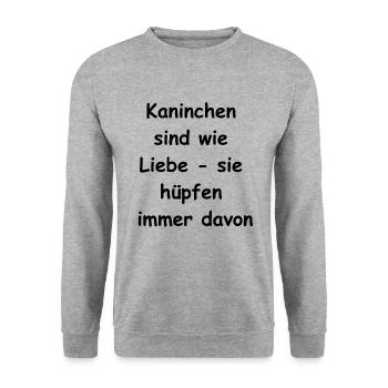 Cadeau d’amour de lapin - Sweat-shirt Unisexe - gris chiné - Devant - Alina (178cm) & Michal (187cm)