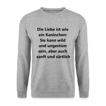 Cadeau de lapin d’amour - Sweat-shirt Unisexe - gris chiné - Devant - Alina (178cm) & Michal (187cm)