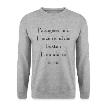 Parrot Heart - Unisex Sweatshirt - salt & pepper - Front - Alina (178cm) & Michal (187cm)