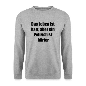 Mug for police officers - Unisex Sweatshirt - salt & pepper - Front - Alina (178cm) & Michal (187cm)