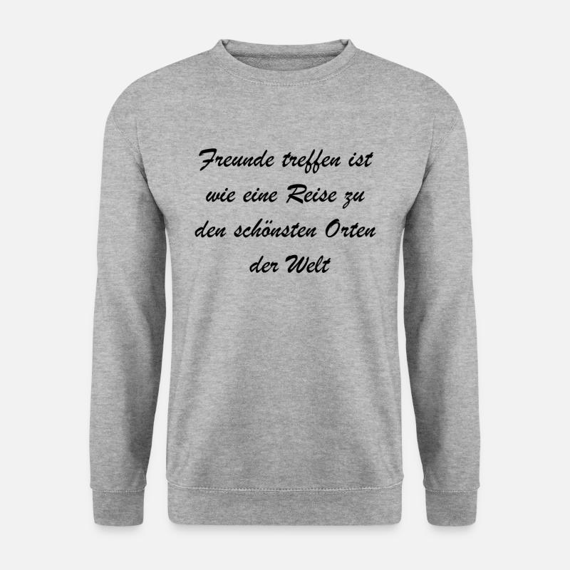 Weltreise der Freundschaft - Unisex Pullover - Weißgrau meliert
