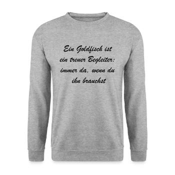 Mein Goldfisch und ich - Unisex Pullover - Weißgrau meliert - Vorne - Alina (178cm) & Michal (187cm)