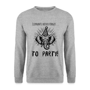 Elephants never forget... To Party African Animal - Unisex Sweatshirt - salt & pepper - Front - Alina (178cm) & Michal (187cm)