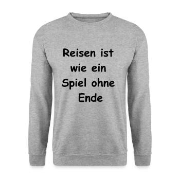 Weltreise Geschenk - Unisex Pullover - Weißgrau meliert - Vorne - Alina (178cm) & Michal (187cm)