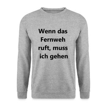 Reisegutschein Geschenk - Unisex Pullover - Weißgrau meliert - Vorne - Alina (178cm) & Michal (187cm)