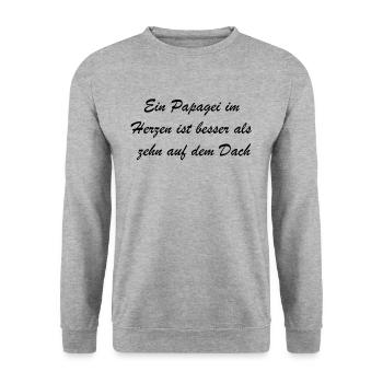 Parrot Heart Gift - Unisex Sweatshirt - salt & pepper - Front - Alina (178cm) & Michal (187cm)