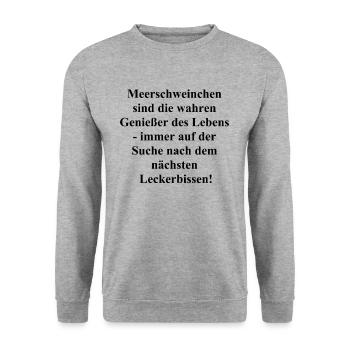 Cadeaux mignons de cochon d’Inde pour les gourmands - Sweat-shirt Unisexe - gris chiné - Devant - Alina (178cm) & Michal (187cm)