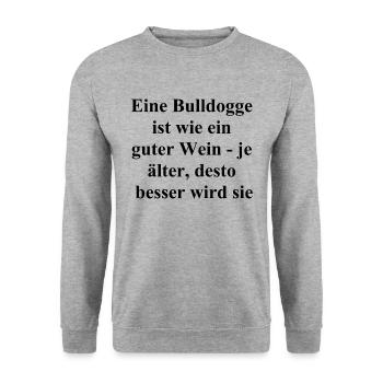 Bulldogs - Cadeau pour tous les amateurs de vin - Sweat-shirt Unisexe - gris chiné - Devant - Alina (178cm) & Michal (187cm)