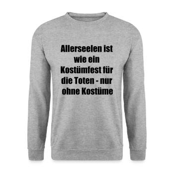 Originelles Geschenk zum Gedenken - Unisex Pullover - Weißgrau meliert - Vorne - Alina (178cm) & Michal (187cm)