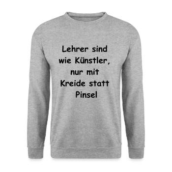 Cadeau de la passion de l’enseignant - Sweat-shirt Unisexe - gris chiné - Devant - Alina (178cm) & Michal (187cm)