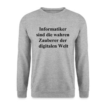Magisches Geschenk für Informatik-Fans - Unisex Pullover - Weißgrau meliert - Vorne - Alina (178cm) & Michal (187cm)