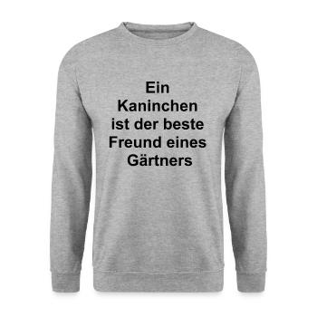 Cadeau Lapin de Jardin - Sweat-shirt Unisexe - gris chiné - Devant - Alina (178cm) & Michal (187cm)