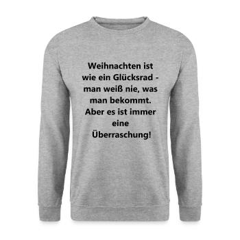 Lustiges Geschenkset - Unisex Pullover - Weißgrau meliert - Vorne - Alina (178cm) & Michal (187cm)