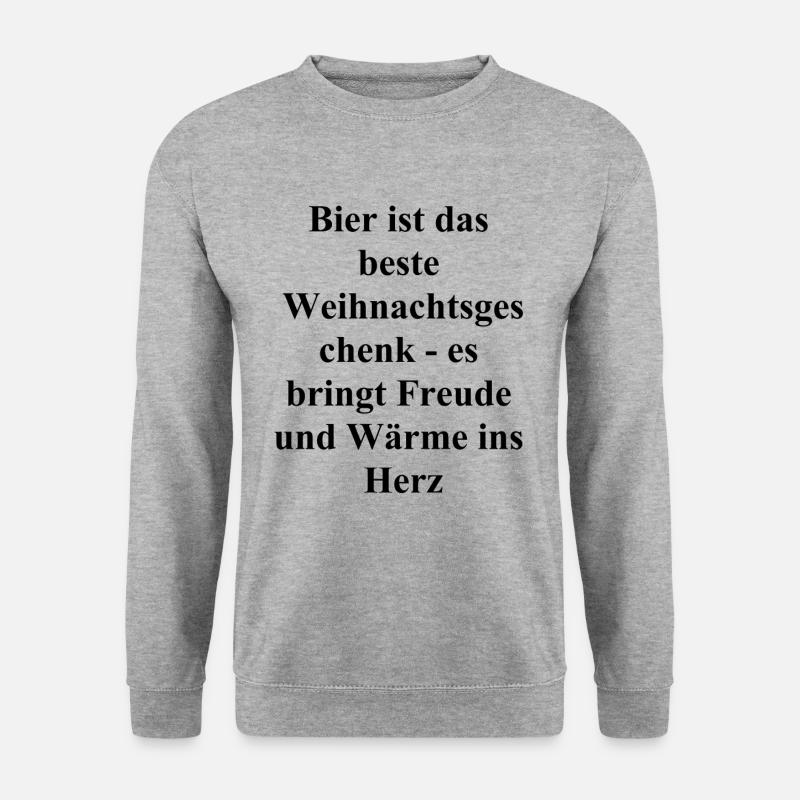 Fröhliches Biergeschenk - Unisex Pullover - Weißgrau meliert