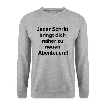 Wanderlust Geschenk - Unisex Pullover - Weißgrau meliert - Vorne - Alina (178cm) & Michal (187cm)