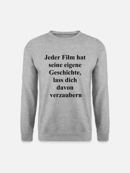 Personalisiertes Filmposter - Unisex Pullover - Weißgrau meliert