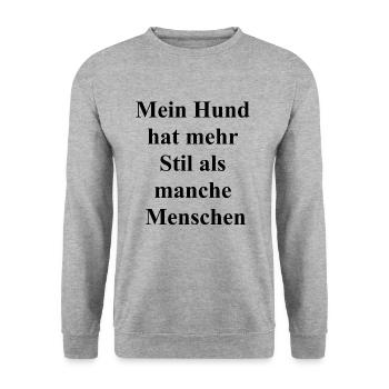 Personalisiertes Geschenk - Unisex Pullover - Weißgrau meliert - Vorne - Alina (178cm) & Michal (187cm)