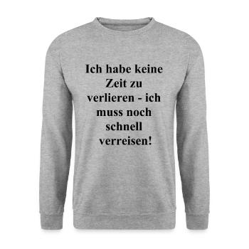 Reisezeit Geschenk - Unisex Pullover - Weißgrau meliert - Vorne - Alina (178cm) & Michal (187cm)