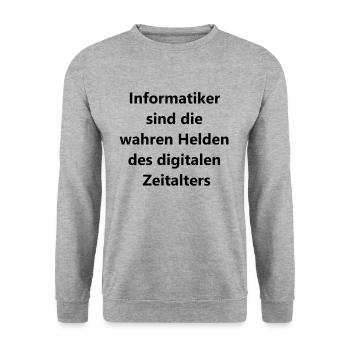 Superheld Geschenk - Unisex Pullover - Weißgrau meliert - Vorne - Alina (178cm) & Michal (187cm)