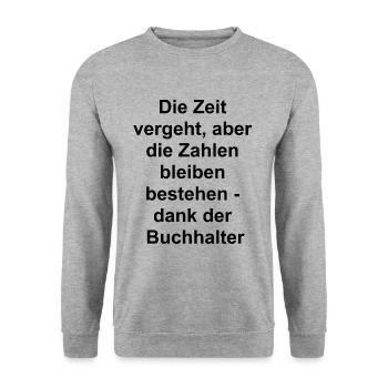 Personalisiertes Buchhalter Geschenk - Unisex Pullover - Weißgrau meliert - Vorne - Alina (178cm) & Michal (187cm)