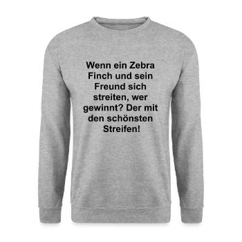 Gestreifte Freunde Geschenk - Unisex Pullover - Weißgrau meliert - Vorne - Alina (178cm) & Michal (187cm)