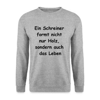 Geschenk für Schreinermeister - Unisex Pullover - Weißgrau meliert - Vorne - Alina (178cm) & Michal (187cm)