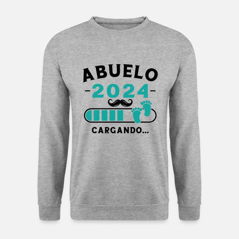 Opa 2024 Wird geladen - Unisex Pullover - Weißgrau meliert