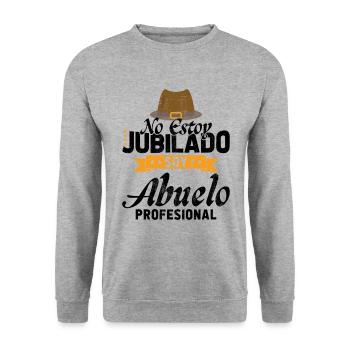 Ich bin nicht im Ruhestand, ich bin ein berufstätiger Großvater - Unisex Pullover - Weißgrau meliert - Vorne - Alina (178cm) & Michal (187cm)