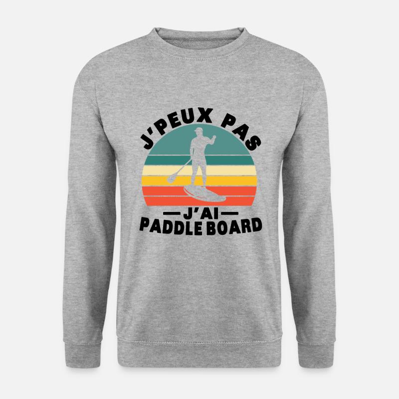 Ich kann nicht Paddelbrett Humor Geschenk - Unisex Pullover - Weißgrau meliert