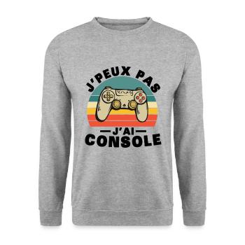 Ich kann nicht trösten, Humor Geschenk - Unisex Pullover - Weißgrau meliert - Vorne - Alina (178cm) & Michal (187cm)