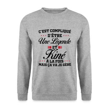 A legend and physiotherapist - Unisex Sweatshirt - salt & pepper - Front - Alina (178cm) & Michal (187cm)