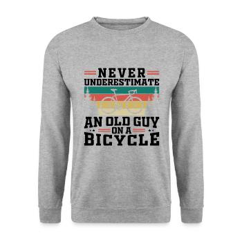 Never Underestimate An Old Guy On A Bicycle - Unisex Sweatshirt - salt & pepper - Front - Alina (178cm) & Michal (187cm)