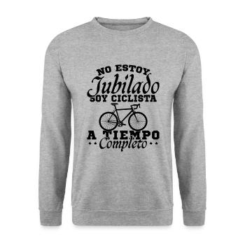 I'm a Full-Time Cyclist - Unisex Sweatshirt - salt & pepper - Front - Alina (178cm) & Michal (187cm)