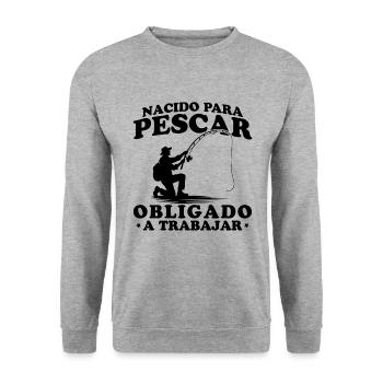 Né pour pêcher - Sweat-shirt Unisexe - gris chiné - Devant - Alina (178cm) & Michal (187cm)