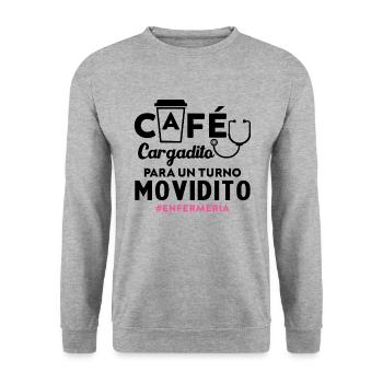 Coffee Loaded For A Busy Shift Nursing - Unisex Sweatshirt - salt & pepper - Front - Alina (178cm) & Michal (187cm)