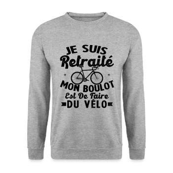 Retired my job is to ride a humorous bike - Unisex Sweatshirt - salt & pepper - Front - Alina (178cm) & Michal (187cm)