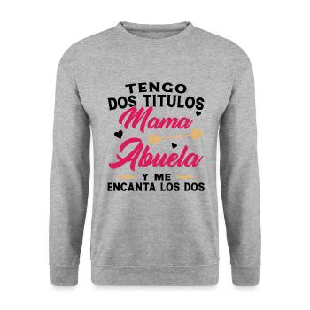 Mama und Oma Muttertagsgeschenk - Unisex Pullover - Weißgrau meliert - Vorne - Alina (178cm) & Michal (187cm)