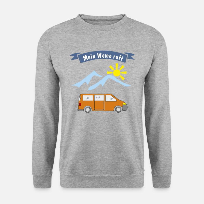 womo ruft - Unisex Pullover - Weißgrau meliert