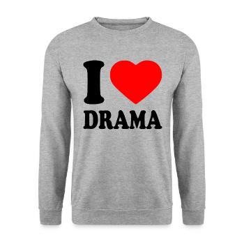 I love drama - Sweat-shirt Unisexe - gris chiné - Devant - Alina (178cm) & Michal (187cm)