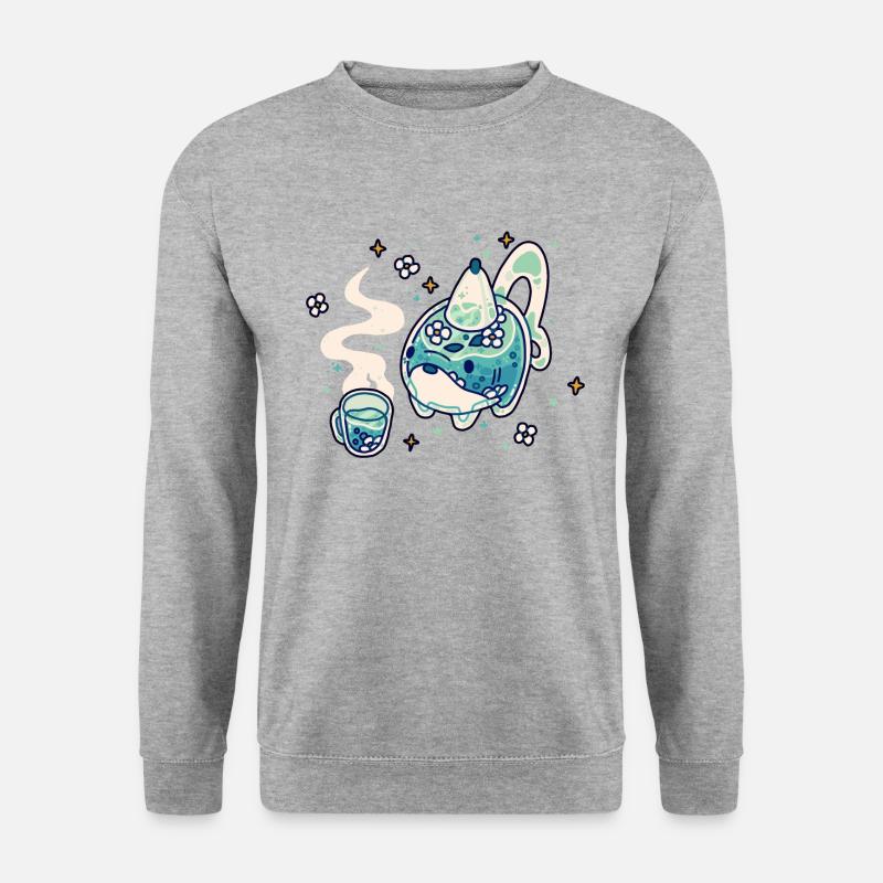 Sharkie Teekanne - Unisex Pullover - Weißgrau meliert